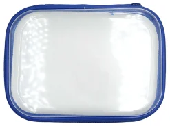 Office Depot® Brand Clear Pencil Case With Trim, 9" x 6-3/4", Blue
