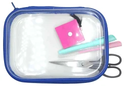 Office Depot® Brand Clear Pencil Case With Trim, 9" x 6-3/4", Blue