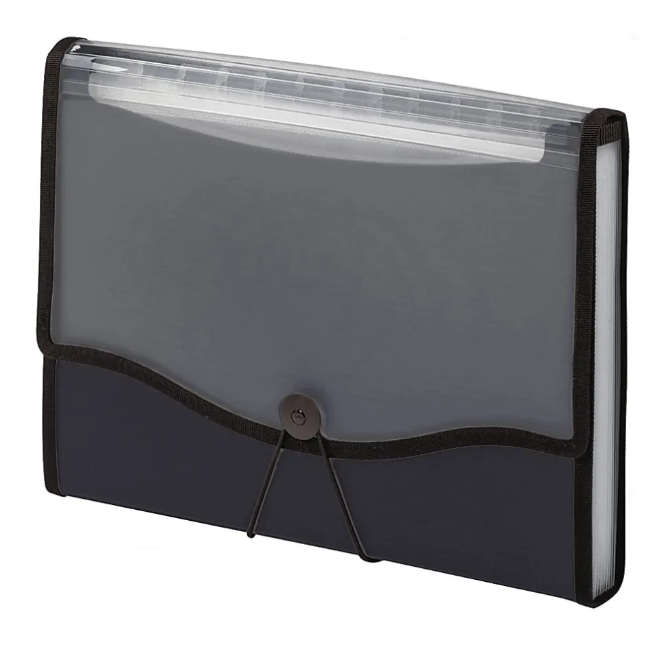 Office Depot® Brand Clearview Expanding File, 2-1/2" Expansion, Letter Size, Black