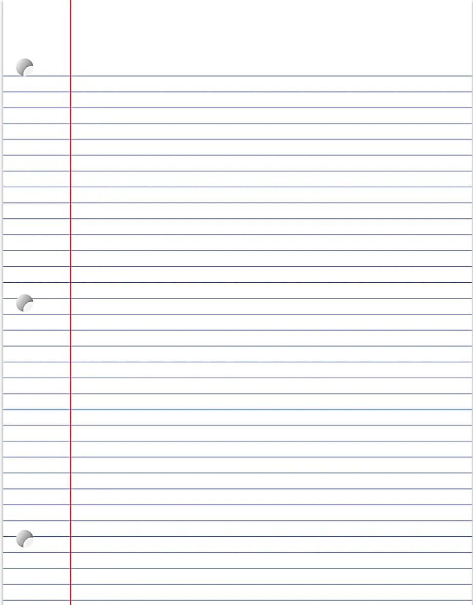 Office Depot® Brand College-Ruled Notebook Filler Paper, 3-Hole Punched, 11" x 8 1/2", 100 Sheets