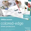 Office Depot® Brand Colored-Edge Sheet Protectors, 8-1/2" x 11", Clear, Pack Of 25