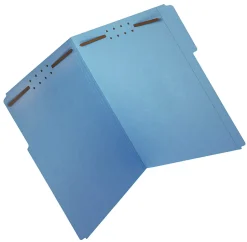 Office Depot® Brand Color Fastener File Folders, Letter Size, Blue, Pack Of 50 Folders