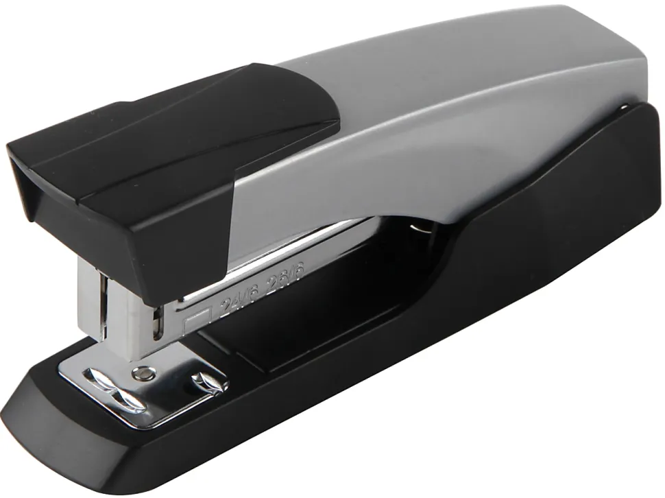 Office Depot® Brand Compact Half-Strip Metal Desktop Stapler, 20 Sheets Capacity, Silver