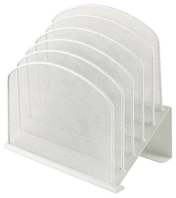Office DepotĀ® Brand 5-Compartment Mesh Incline Sorter, 11-3/4āH x 11-1/4āW x 7-1/4āD, White