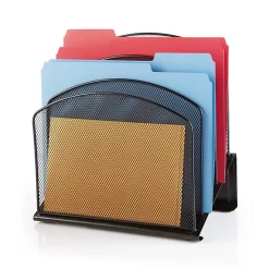 Office Depot® Brand 5-Compartment Mesh Incline Sorter, Black