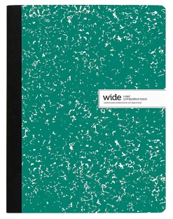 Office Depot® Brand Composition Notebook, 9-3/4" x 7-1/2", Wide Ruled, 100 Sheets, Green/White