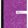 Office Depot® Brand Composition Notebook, 9-3/4" x 7-1/2", Wide Ruled, 100 Sheets, Purple/White