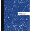 Office Depot® Brand Composition Notebook, 9-3/4" x 7-1/2", Wide Ruled, 100 Sheets, Blue/White