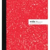 Office Depot® Brand Composition Notebook, 9-3/4" x 7-1/2", Wide Ruled, 100 Sheets, Red/White
