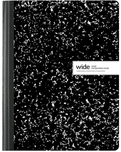 Office Depot® Brand Composition Books, 7-1/2" x 9-3/4", Wide Ruled, 100 Sheets, Black/White, Pack Of 12 Notebooks