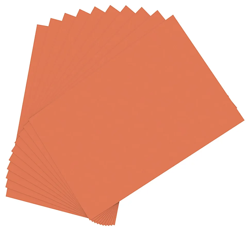 Office Depot® Brand Construction Paper, 12" x 18", 100% Recycled, Orange, Pack Of 50 Sheets