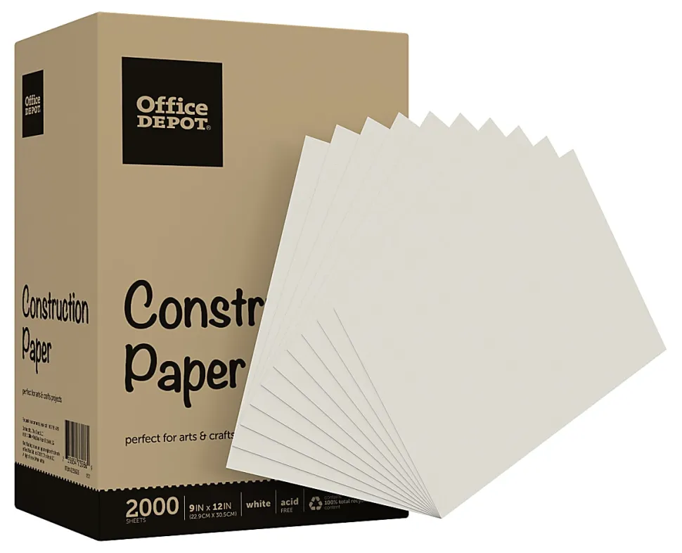 Office Depot® Brand Construction Paper, 12" x 18", 100% Recycled, Black, Pack Of 50 Sheets