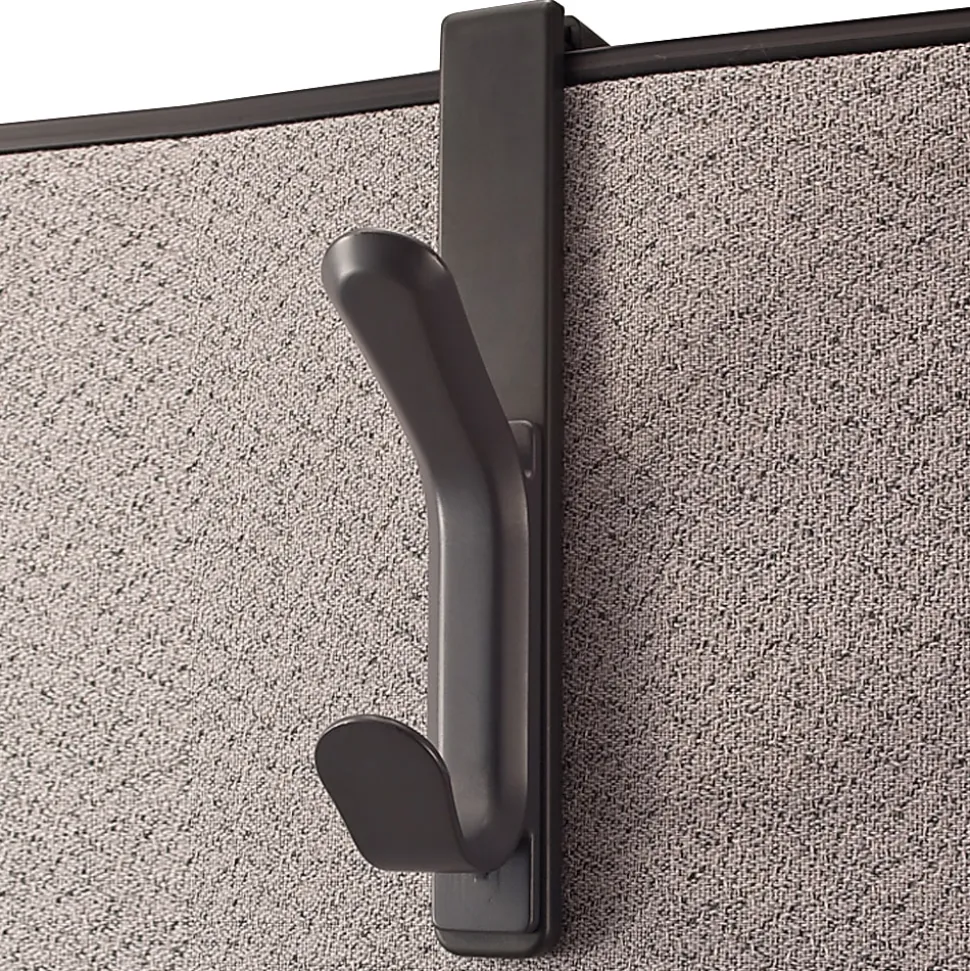 Office Depot® Brand Cubicle Coat Hook, 1-3/10"H x 4-3/4"W x 7-7/8"D, Charcoal