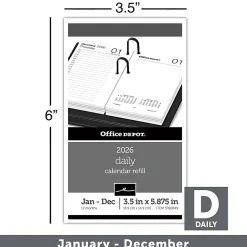 Office Depot Brand Daily Desk Calendar Refill, 3 1/2