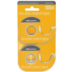 Office Depot® Brand Double-Sided Tape In Dispensers, 1/2" x 400", Clear, Pack of 2 rolls