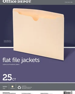 Office Depot® Brand Double-Top Flat File Jackets, 8 1/2" x 11", Letter Size, Manila, Pack Of 25
