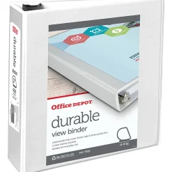 Office DepotĀ® Brand Durable View 3-Ring Binder, 3" Slant Rings, White