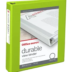 Office DepotĀ® Brand Durable View 3-Ring Binder, 1 1/2" Round Rings, Green