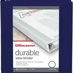 Office DepotĀ® Brand Durable View 3-Ring Binder, 1" Round Rings, Black, Pack Of 6
