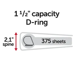 Office DepotĀ® Brand Durable View 3-Ring Binder, 1 1/2" D-Rings, Blue