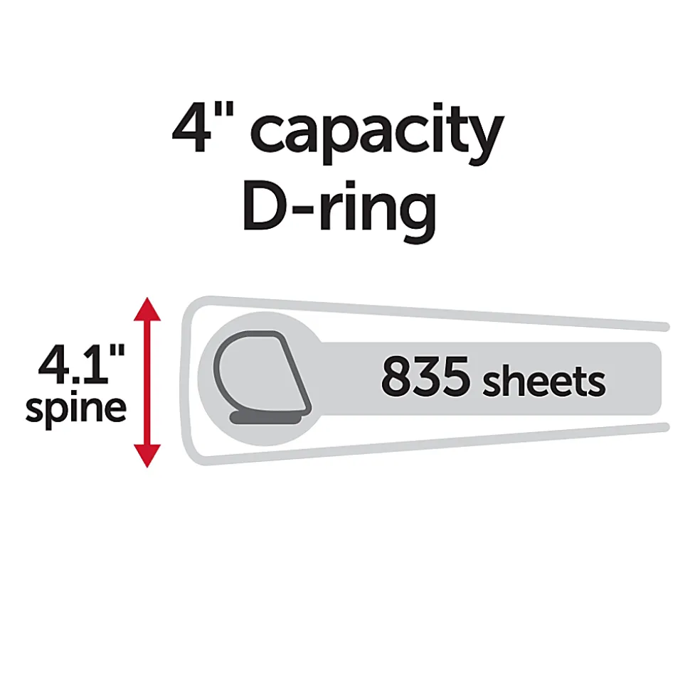 Office Depot® Brand Durable View 3-Ring Binder, 4" D-Rings, Blue