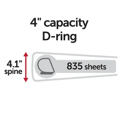 Office DepotĀ® Brand Durable View 3-Ring Binder, 4" Slant Rings, Black