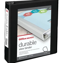 Office Depot® Brand Durable View Slant-Ring 3-Ring Binder, 2" Slant Rings, Black