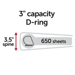 Office Depot® Brand Durable View 3-Ring Binder, 3" D-Rings, Blue