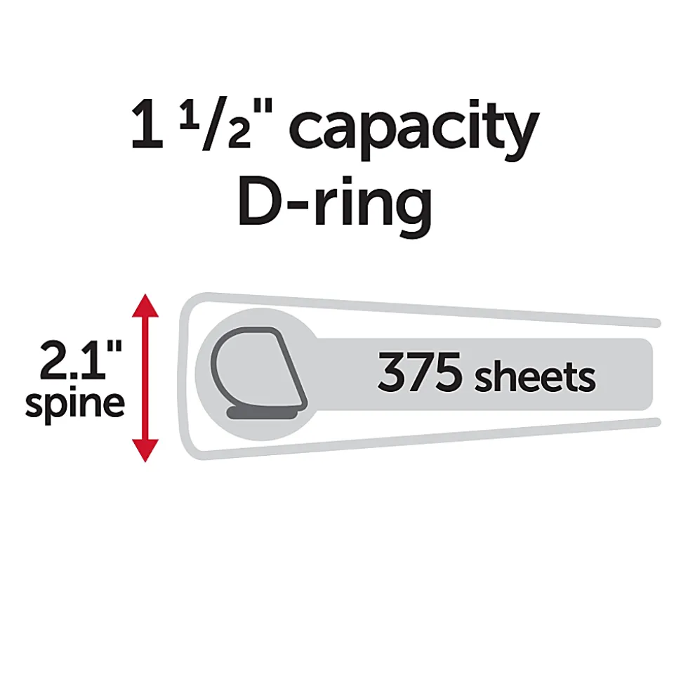 Office Depot® Brand Durable View 3-Ring Binder, 1 1/2" D-Rings, Green