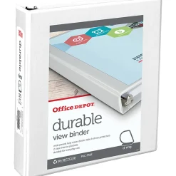 Office DepotĀ® Brand Durable View 3-Ring Binder, 2" D-Rings, Blue