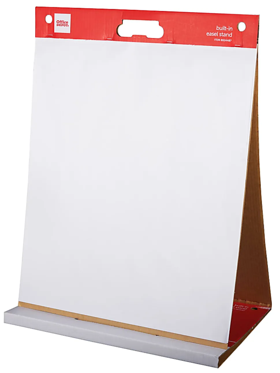 Office Depot® Brand Easel Pad, 20" x 23", Tabletop with Built-In Stand, 25 Sheets, 30% Recycled, White