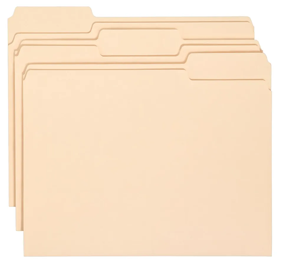 Office Depot® Brand Economy File Folders, 1/3 Cut, Letter Size, Manila, Pack Of 150