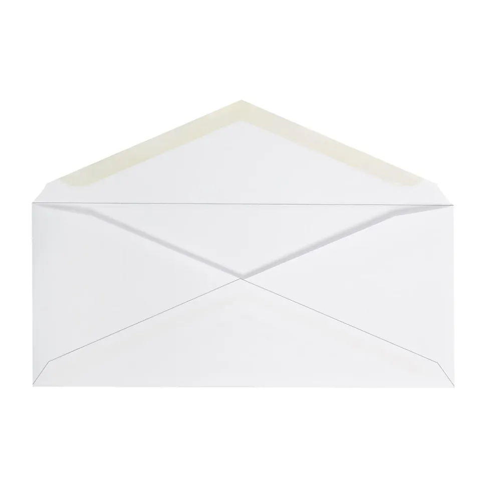 Office Depot® Brand #9 Envelopes, 3-7/8" x 8-7/8", Gummed Seal, White, Box Of 500