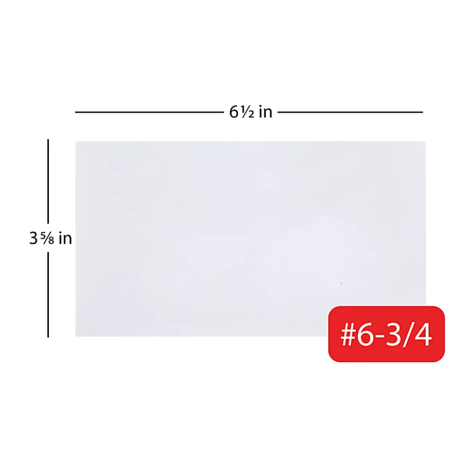 Office Depot® Brand Envelopes, 3-5/8" x 6-1/2", Gummed Seal, White, Box Of 500