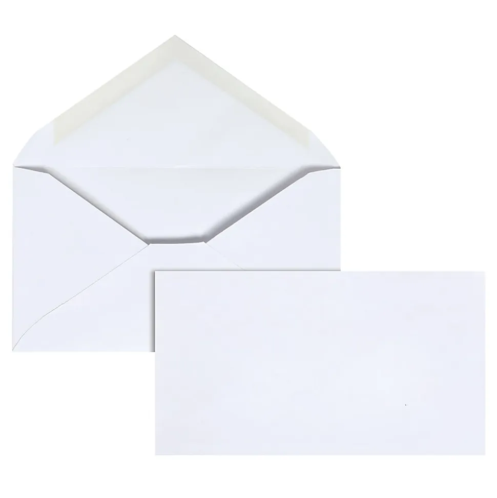 Office Depot® Brand Envelopes, 3-5/8" x 6-1/2", Gummed Seal, White, Box Of 500