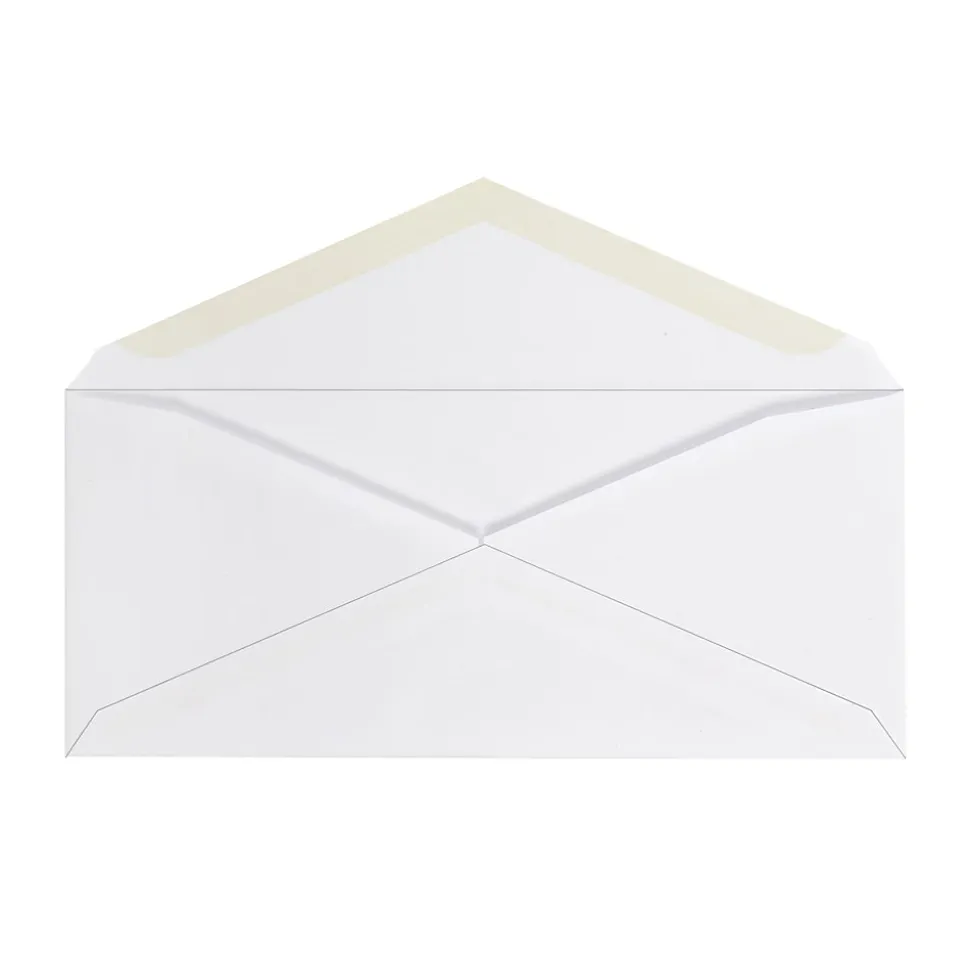 Office Depot® Brand #10 Envelopes, Left Window, 30% Recycled, Gummed Seal, White, Box Of 250