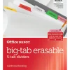 Office Depot® Brand Erasable Big Tab Dividers, 5-Tab, Multicolor, Pack Of 2 Sets