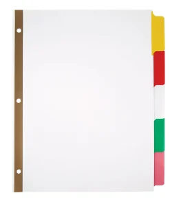 Office Depot® Brand Erasable Big Tab Dividers, 5-Tab, Multicolor, Pack Of 2 Sets