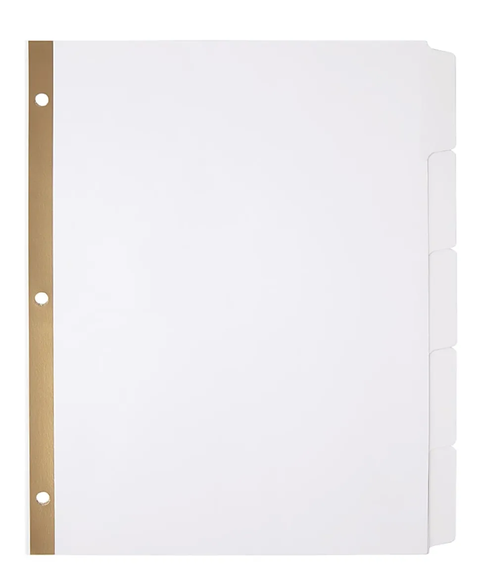 Office Depot® Brand Erasable Big Tab Dividers, 5-Tab, White, Pack Of 2 Sets
