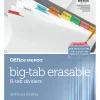Office Depot® Brand Erasable Big Tab Dividers, 8-Tab, Multicolor, Pack Of 2 Sets