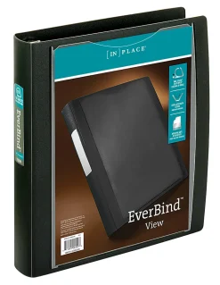 Office Depot® Brand EverBind⢠View 3-Ring Binder, 1 1/2" D-Rings, Black