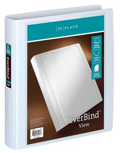 Office Depot® Brand EverBind⢠View 3-Ring Binder, 1 1/2" D-Rings, White