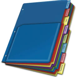 Office Depot® Brand Expanding Index Dividers, 8 Tabs, Assorted, Pack Of 8