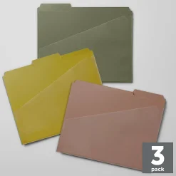 Office Depot® Brand Fashion File Folders With Slash Pocket, 1/3 Cut, Letter Size, Field Notes, Pack Of 3 Folders