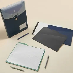 Office Depot® Brand Fashion File Folders With Slash Pocket, 1/3 Cut, Letter Size, Urban Utility, Pack Of 3 Folders