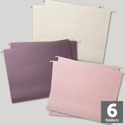 Office DepotĀ® Brand Fashion Hanging File Folders, Letter Size, Plum & Blush, Total Qty 6