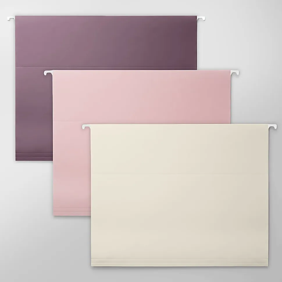 Office Depot® Brand Fashion Hanging File Folders, Letter Size, Plum & Blush, Total Qty 6