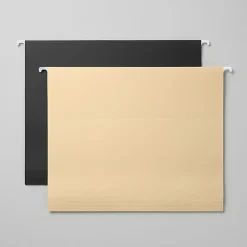 Office DepotĀ® Brand Fashion Hanging File Folders, Letter Size, Black/Beige, Total Qty 6