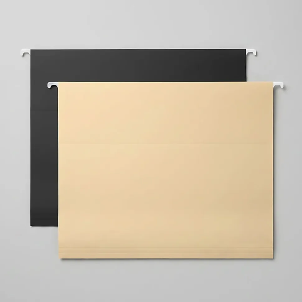Office Depot® Brand Fashion Hanging File Folders, Letter Size, Black/Beige, Total Qty 6