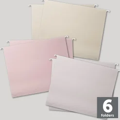 Office Depot® Brand Fashion Hanging File Folders, Letter Size, Blush Neutral Pastels, Total Qty 6